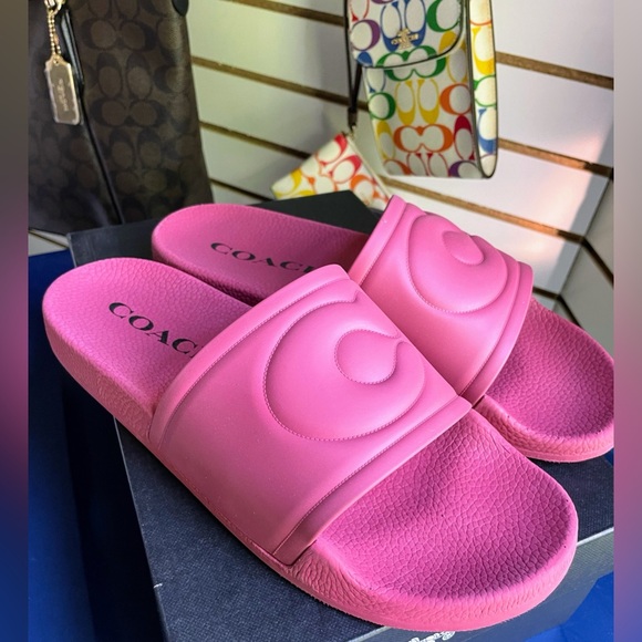COACH WOMENS ULLA ROUGE SLIDES NEW - Picture 2 of 3